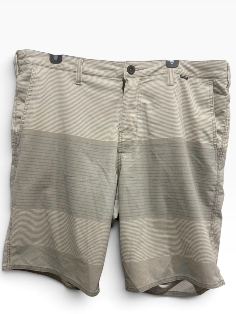 Hurley Phantom Gray White Striped Hybrid Shorts Mens 40 Boardshorts Walkshorts